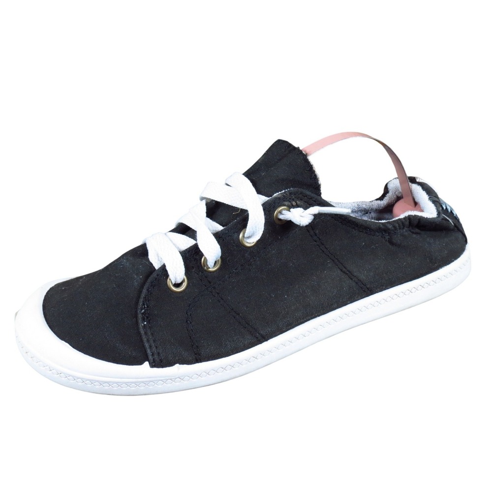 Time and Tru Scrunchback Women Casual Sneaker Sz 7.5 Everyday Wear Black Fabric